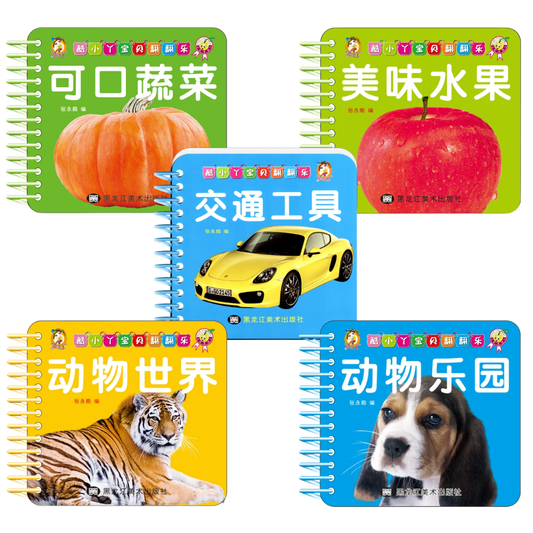 5 book bundle fruits vegetables animals cars in chinese with pinyin